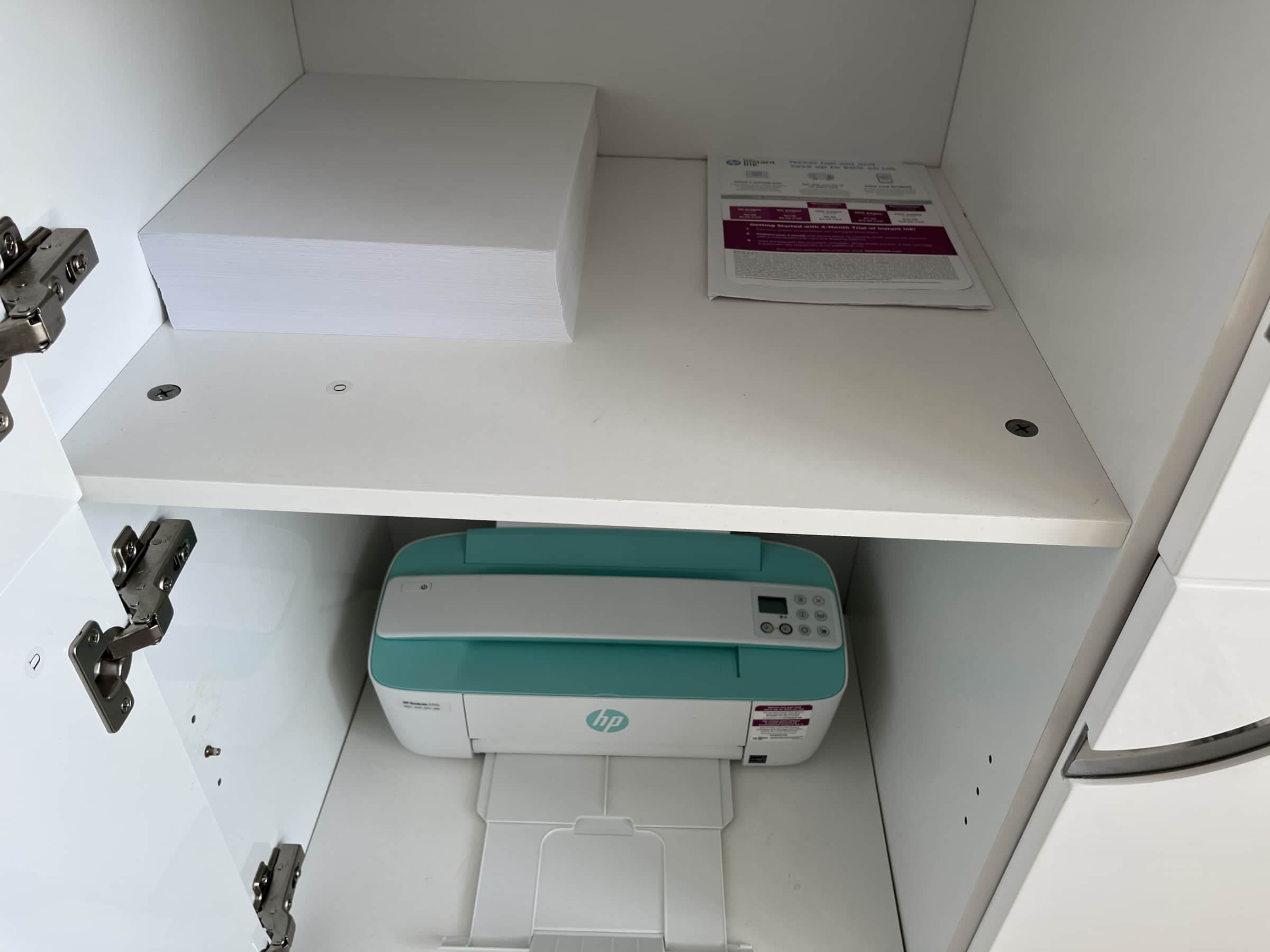 All in one printer and paper so you don't have to leave your home office
