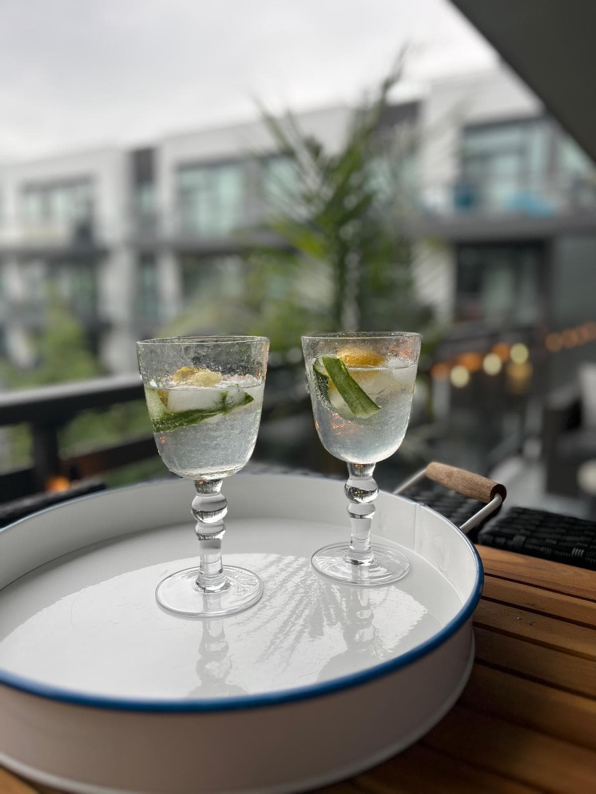 Enjoy your refreshing beverage before heading out for dinner