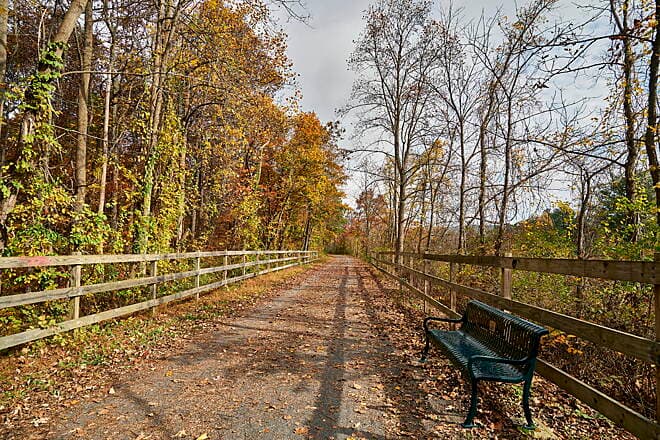 Rail trail is a bike or hiking trail that goes near the property.