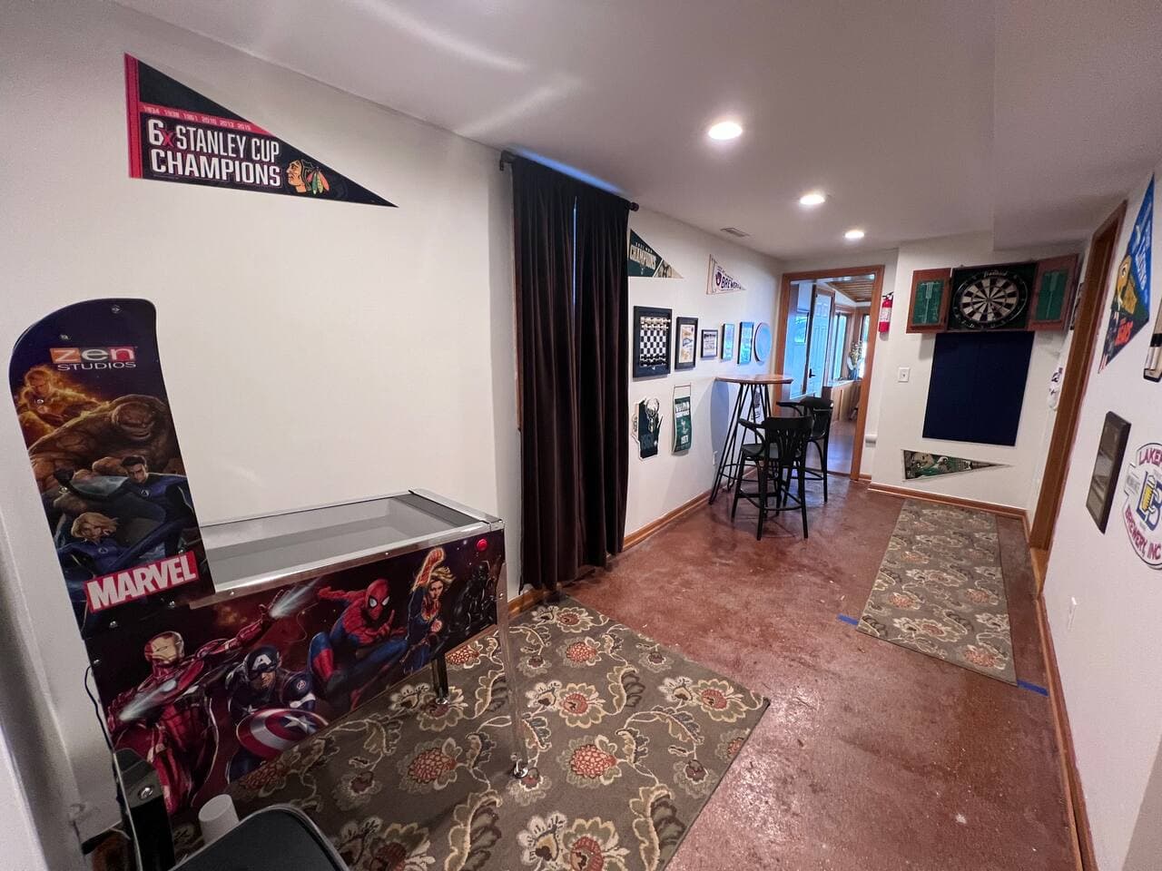 Game Room with darts and video pinball