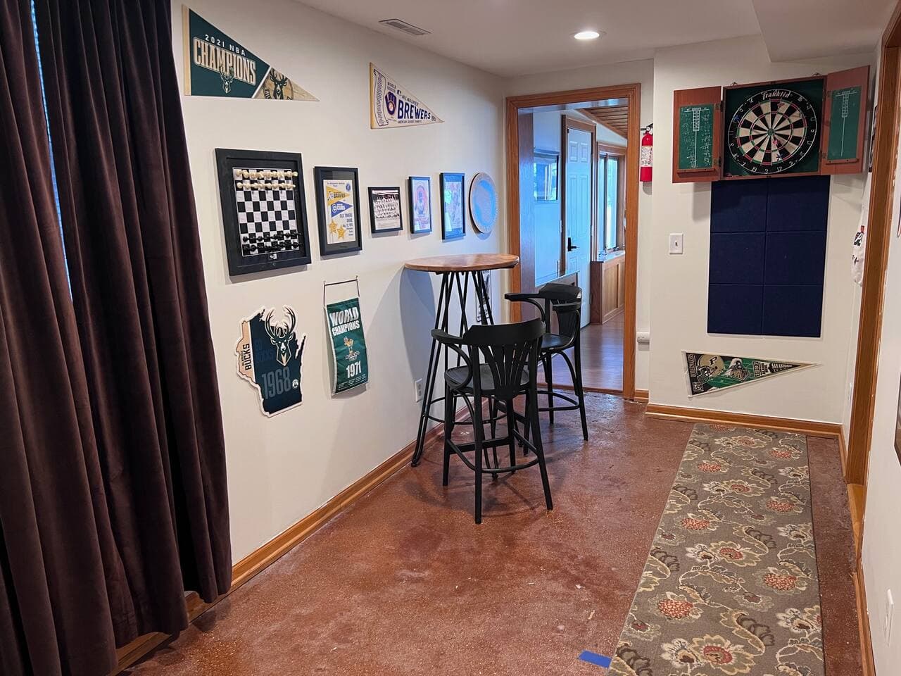 Game room is a Milwaukee meets Chicago sports theme!