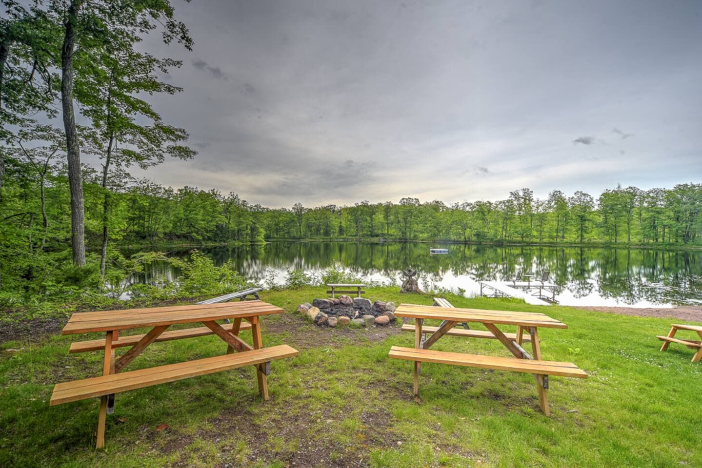 Fire pit and tables