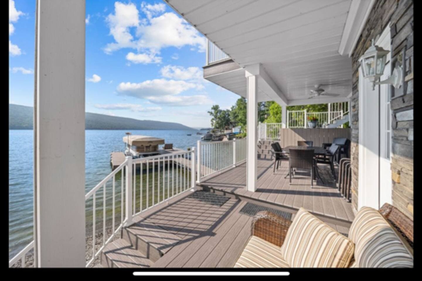 Lower deck - seasonally furnished. Furniture available to use for guests if desired. 