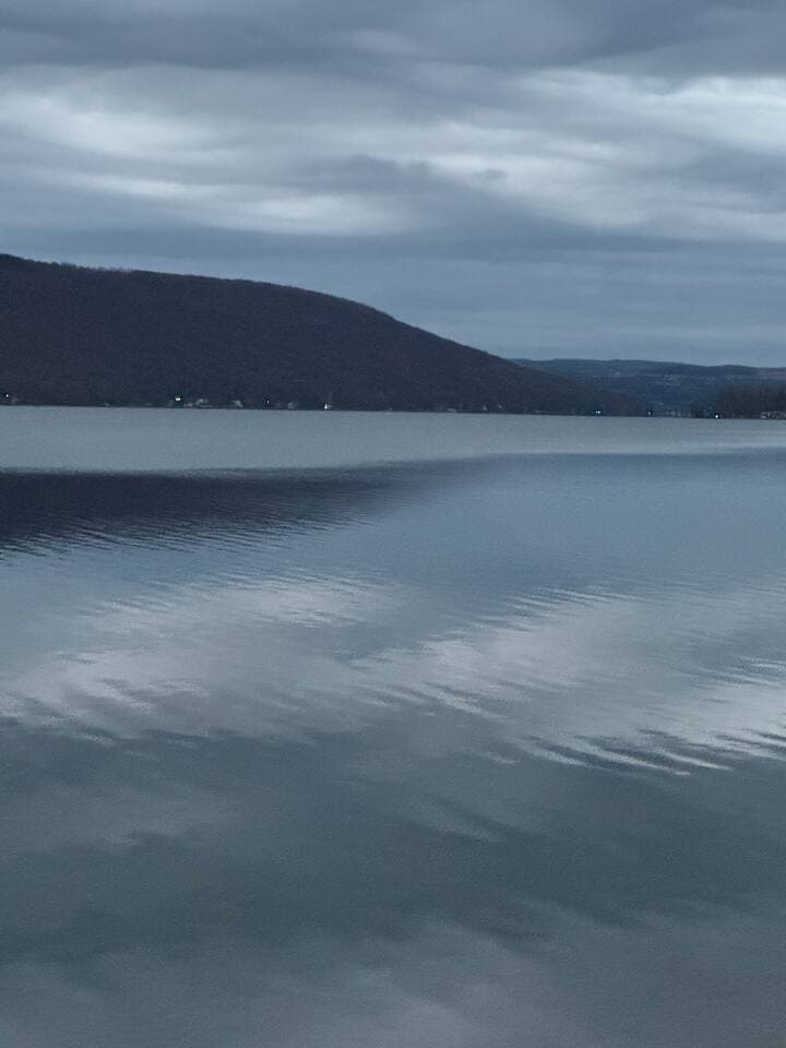 View from the house’s lower level of the famous Keuka Bluff