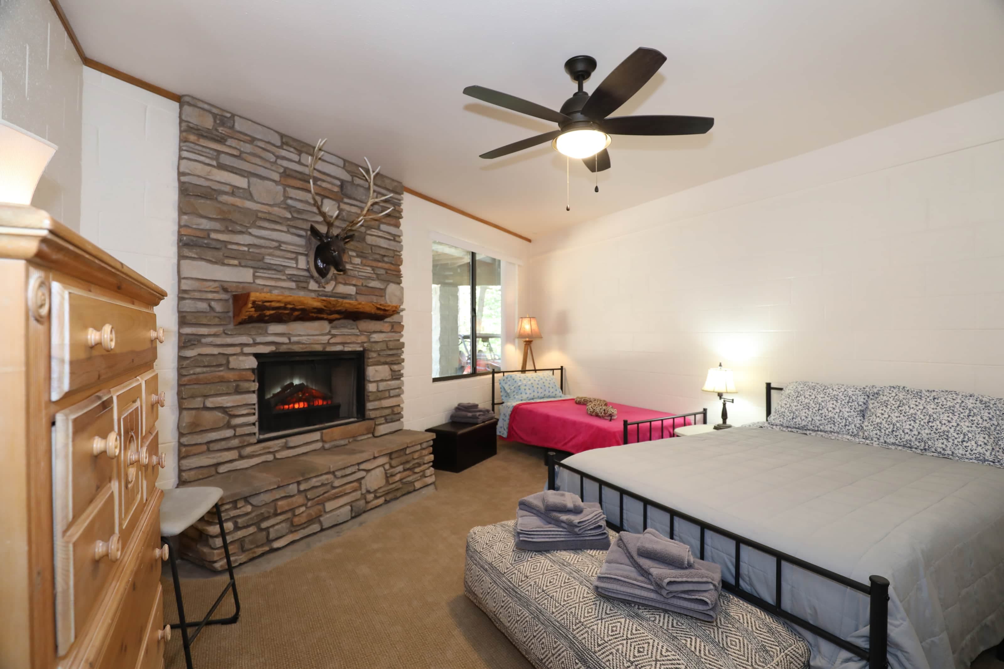 downstairs fireplace