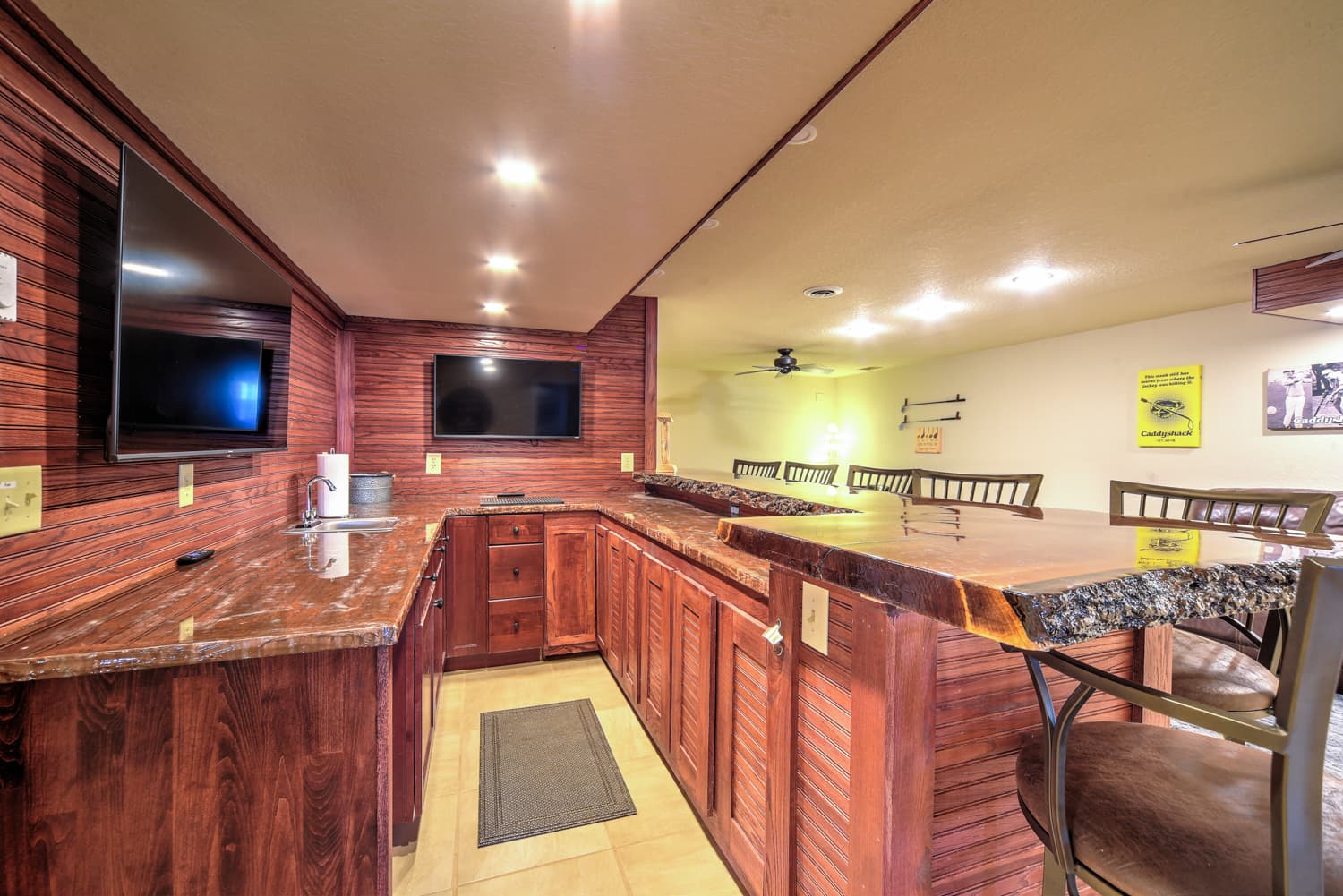 Standing at the entrance of the bar