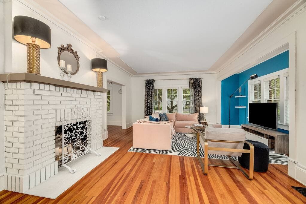 Fireplace and Living Room