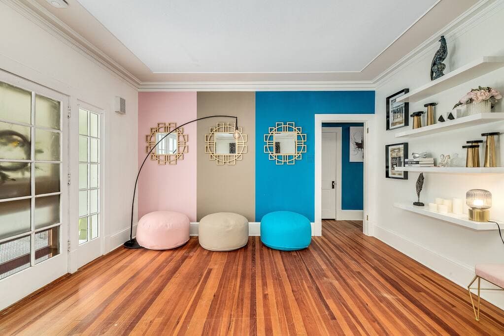 Accent Wall and Shelves with Decor