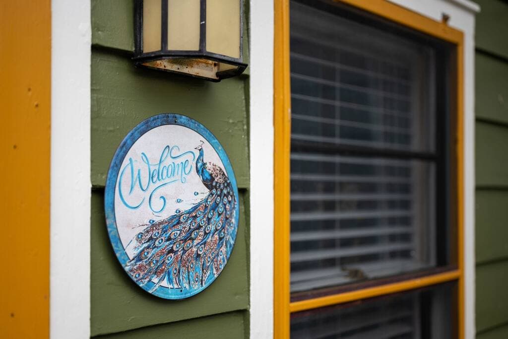 Peacock Studio Welcome Sign