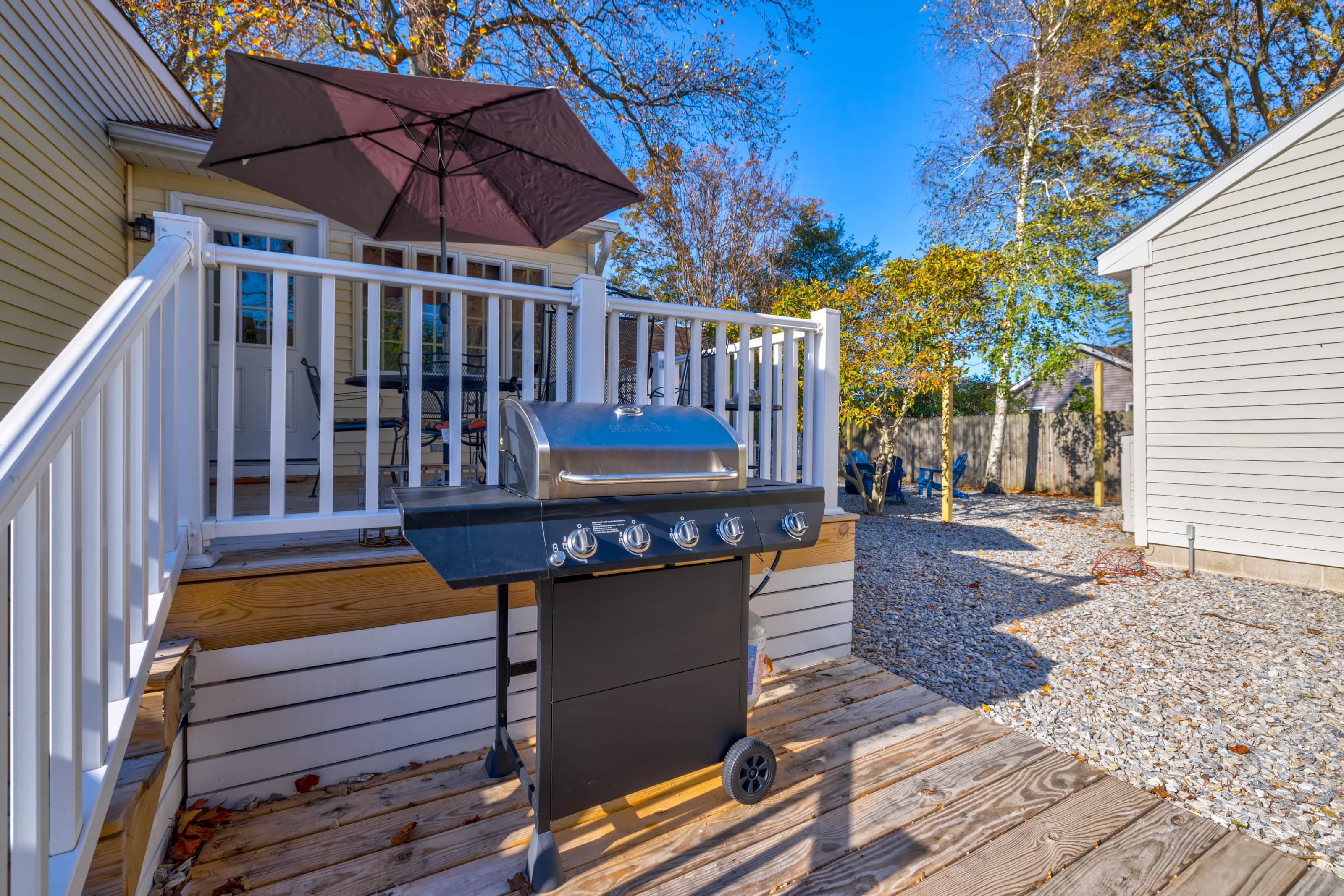Gas grill and deck