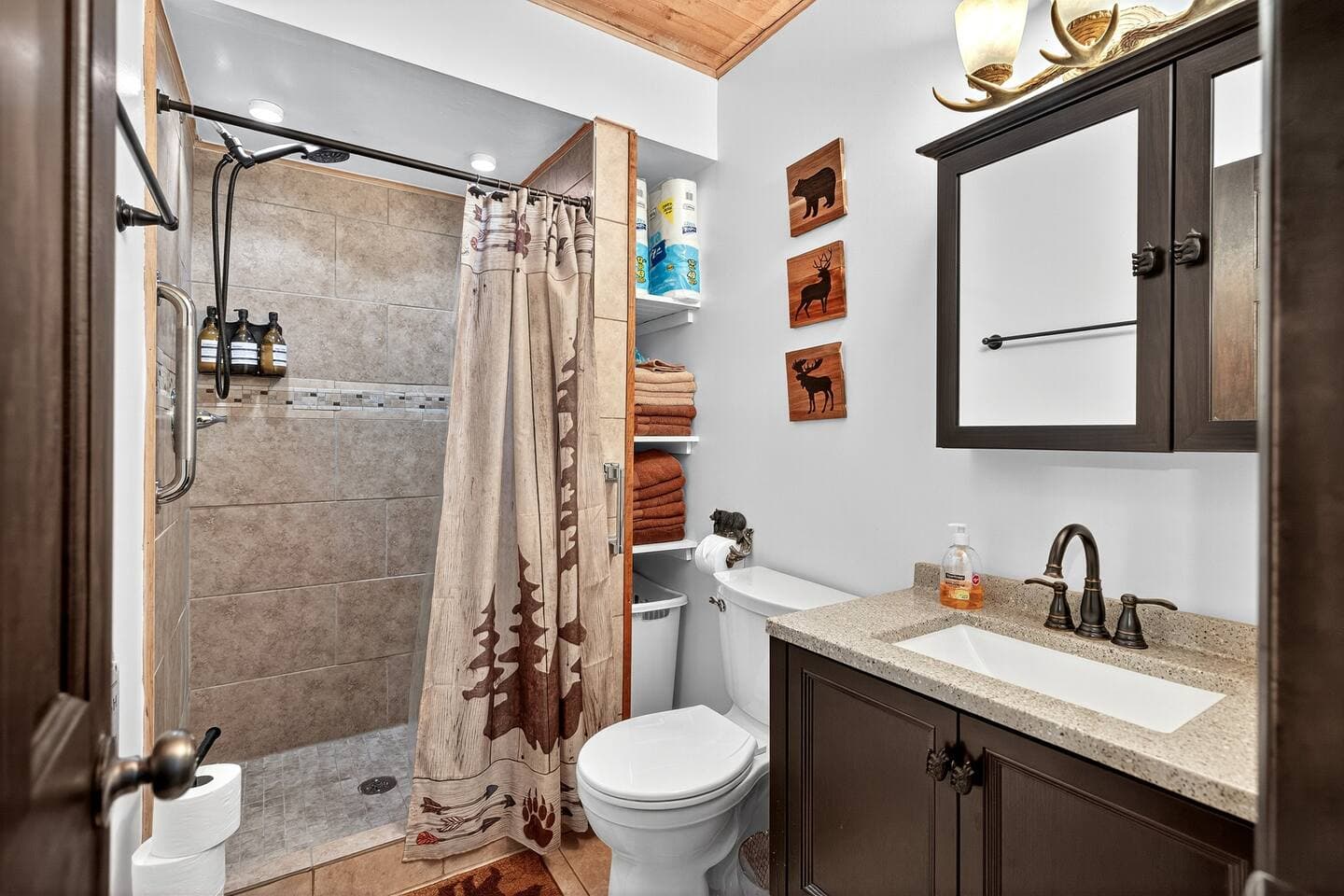 enjoy this spacious full bathroom downstairs