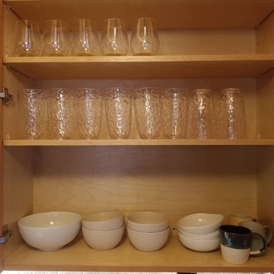 help yourself to coffee mugs cereal bowls cocktail and wine glasses