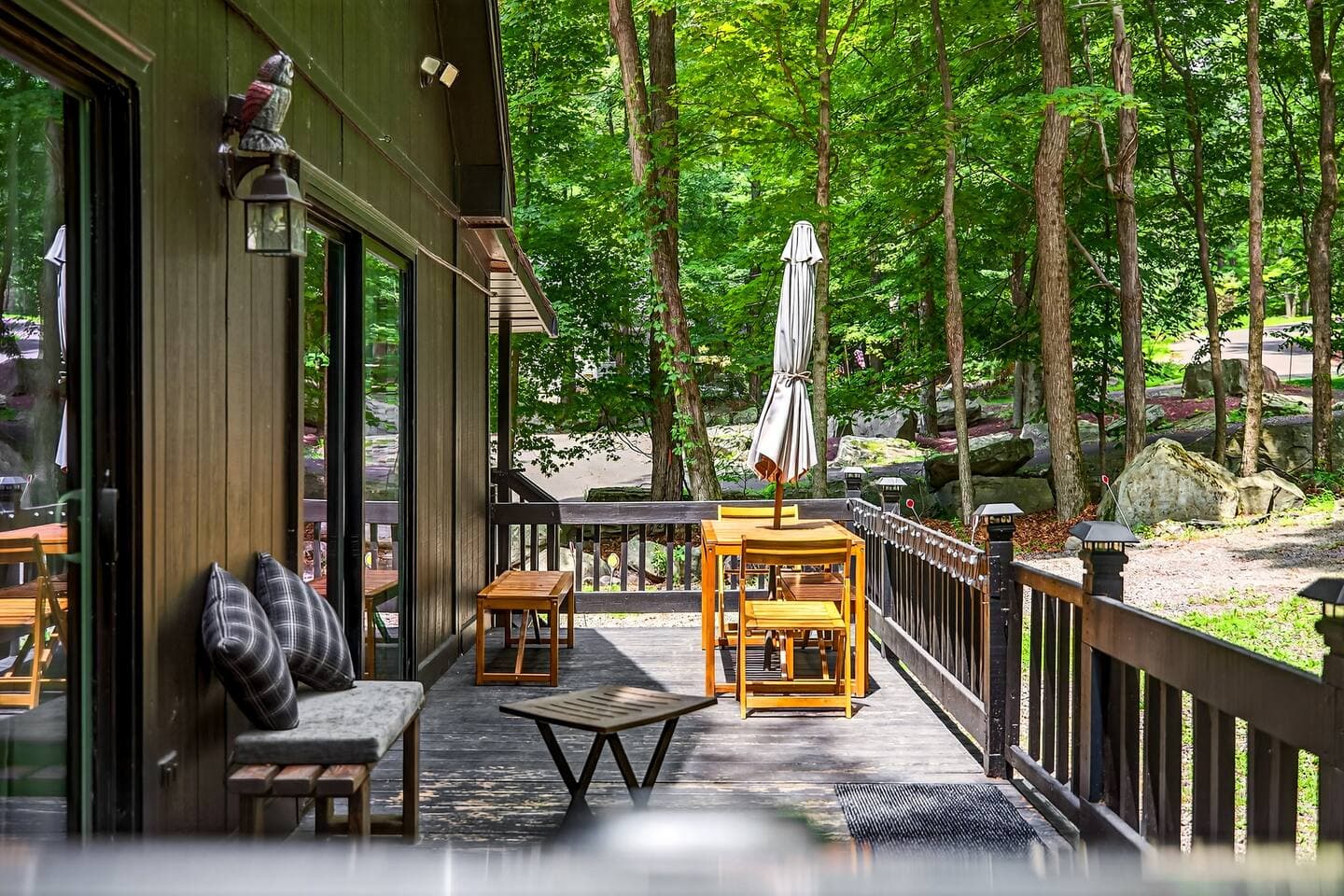 enjoy the Poconos on this beautiful outdoor deck