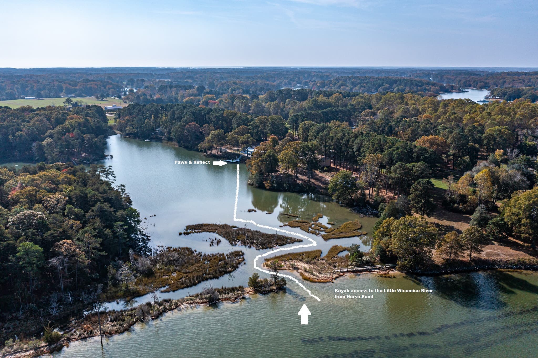 Kayak access to the Little Wicomico River