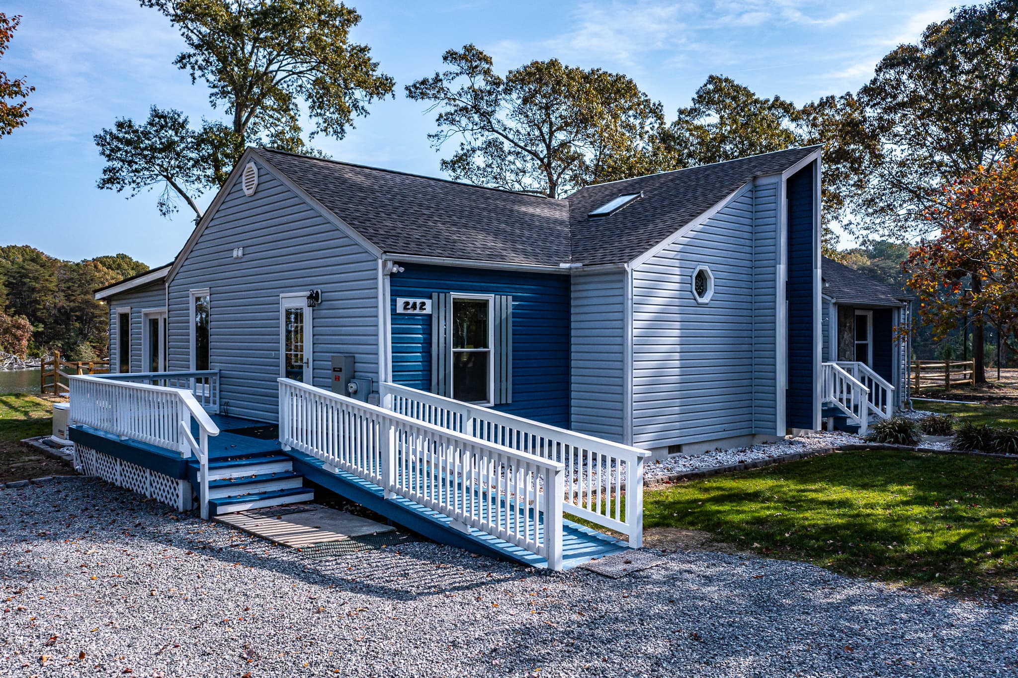 Side entry is easiest way to access the property.