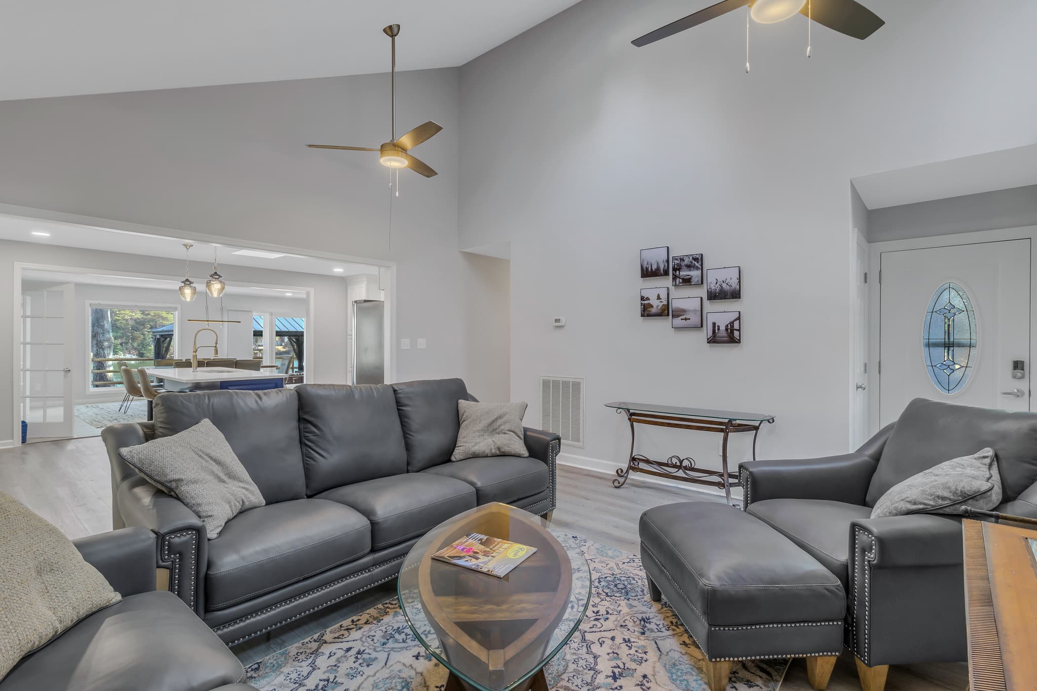 Leather living room furniture.