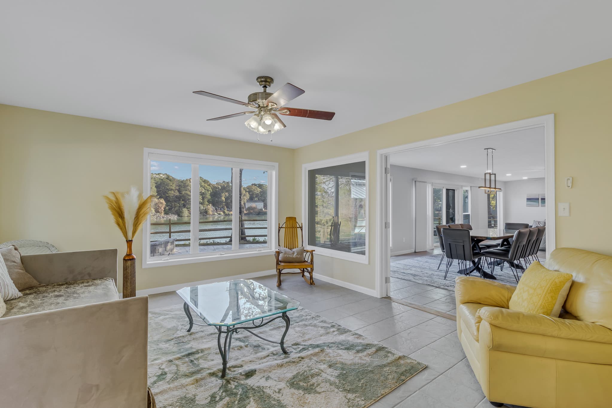 Comfy and bright sunroom with daybed.