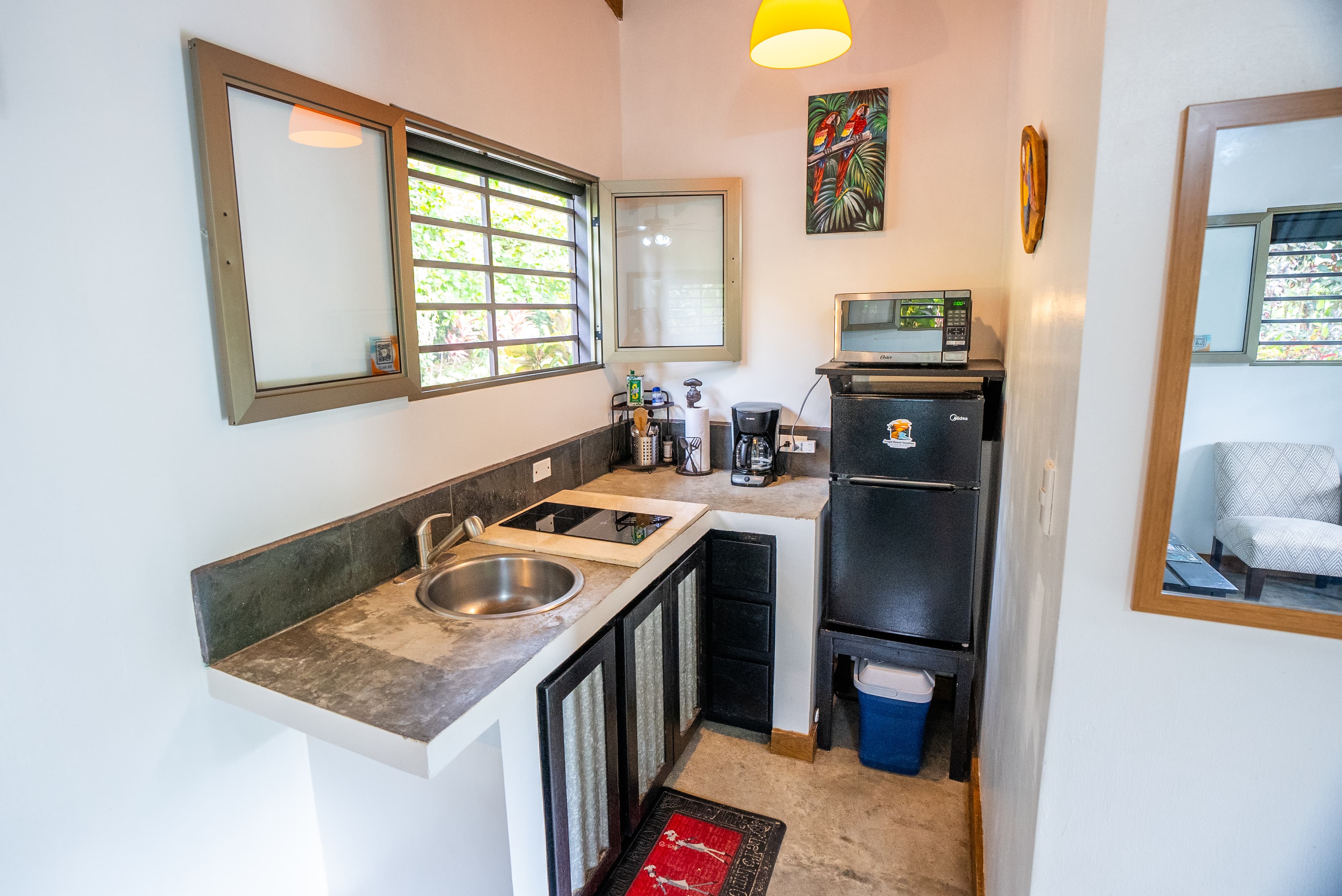 Kitchen with induction cooktop