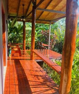 Beautiful covered deck at our luxury rental villa in Uvita Costa Rica