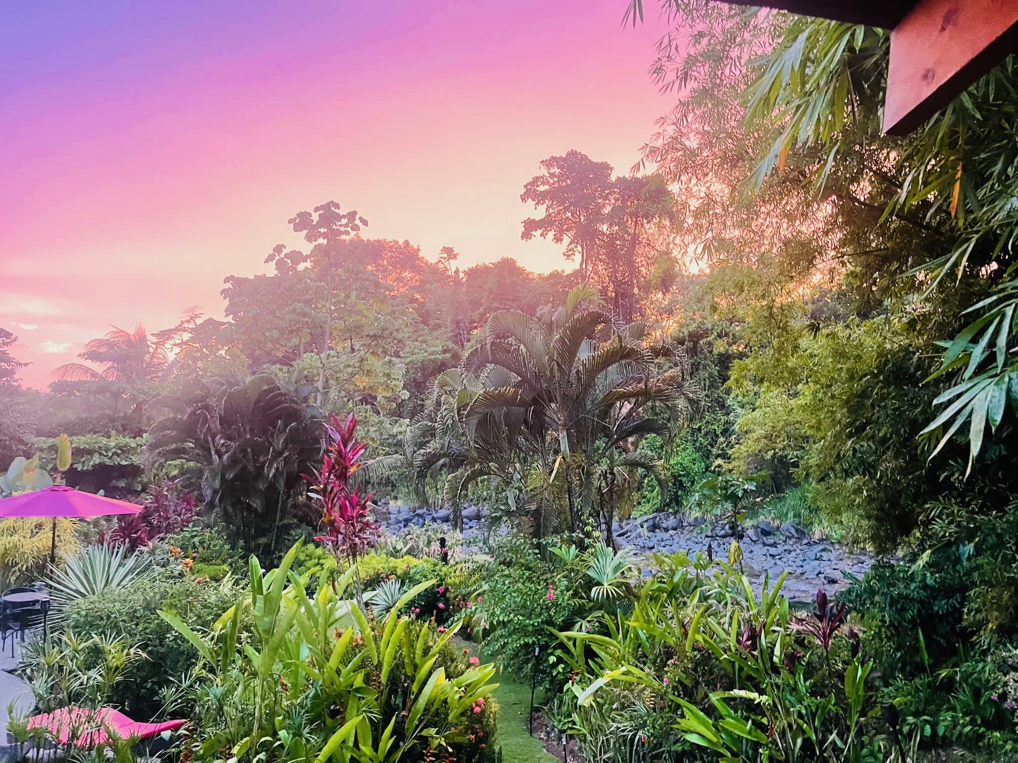 Uvita Hotels Sunset Glow over the River at Casitas Del Rio Riverfront Nature Lodge 2