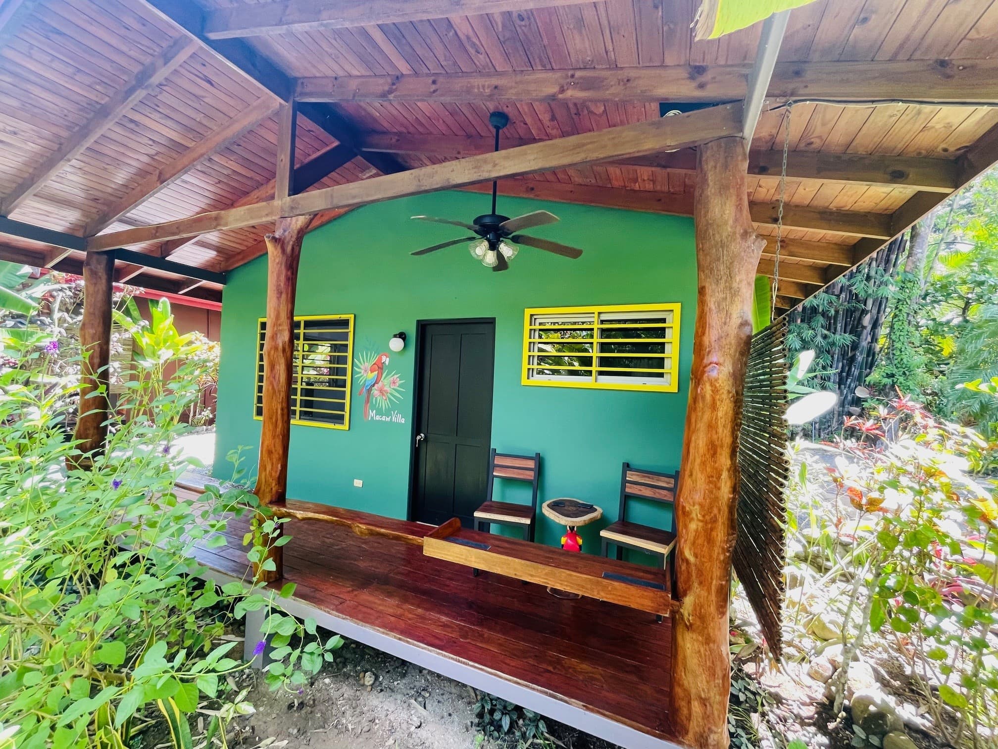 Covered deck at Macaw Villa vacation home 3