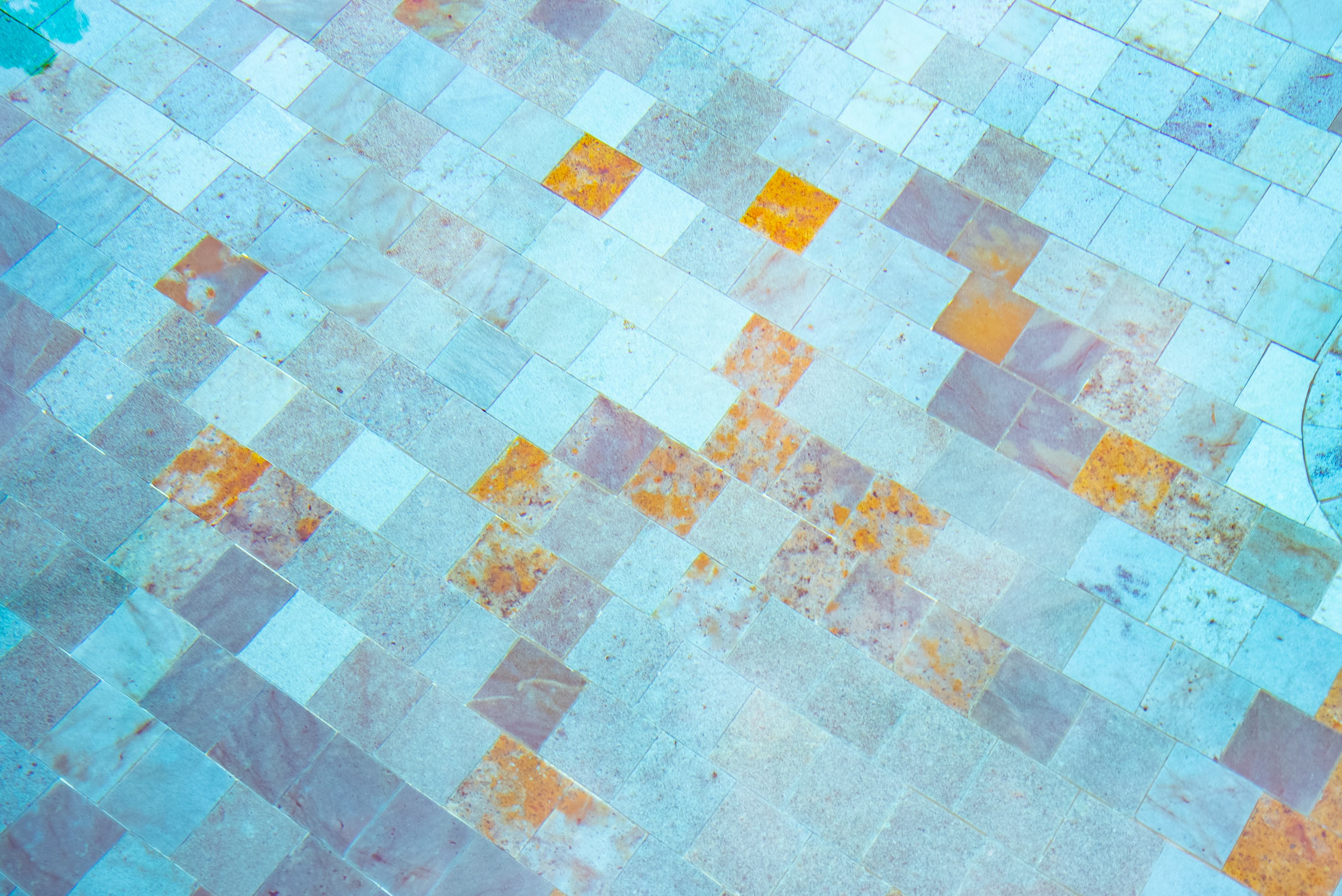 Amazing tile work at our large swimming pool