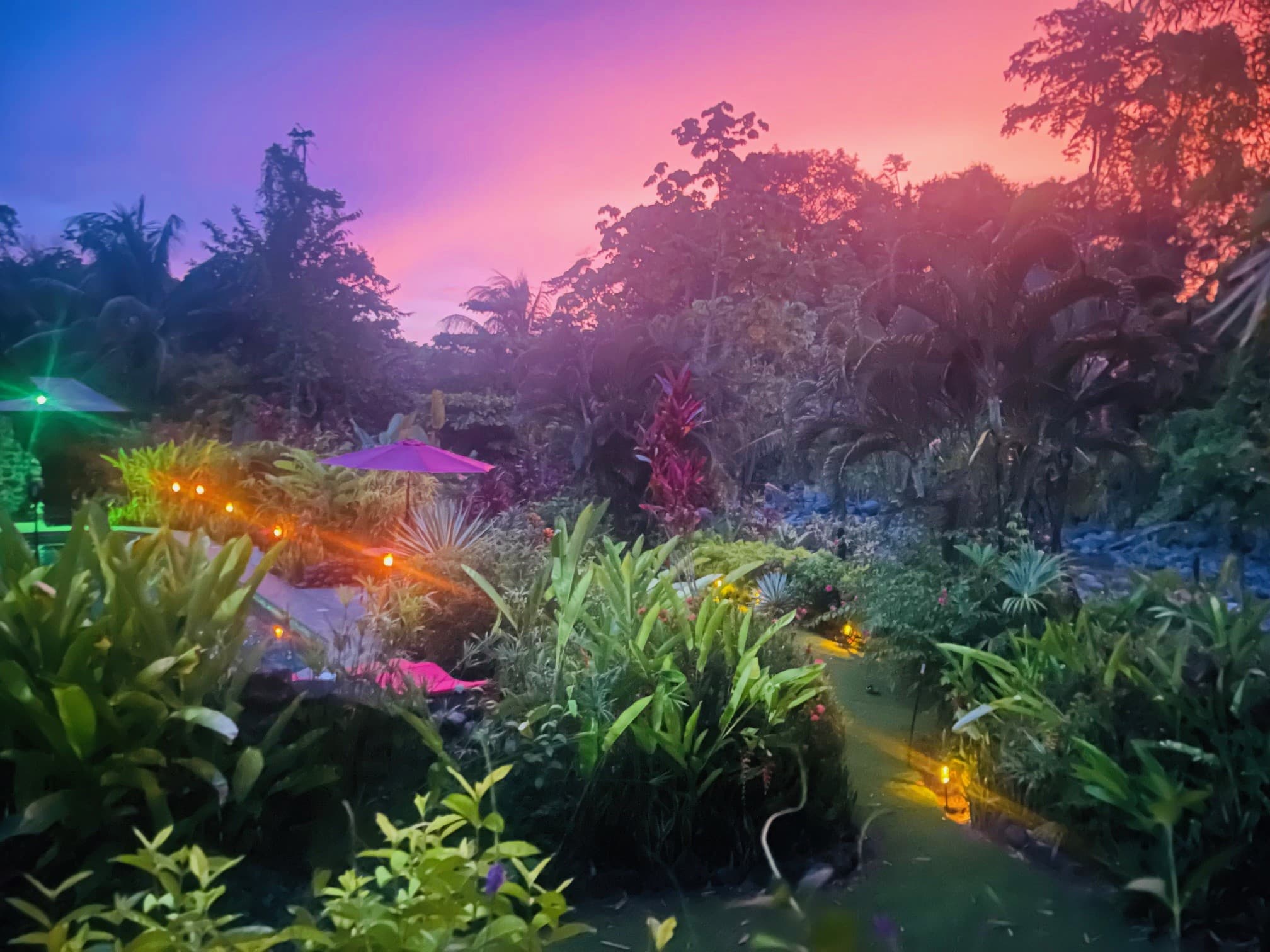 Uvita Hotels Sunset Glow over the River at Casitas Del Rio Riverfront Nature Lodge 3