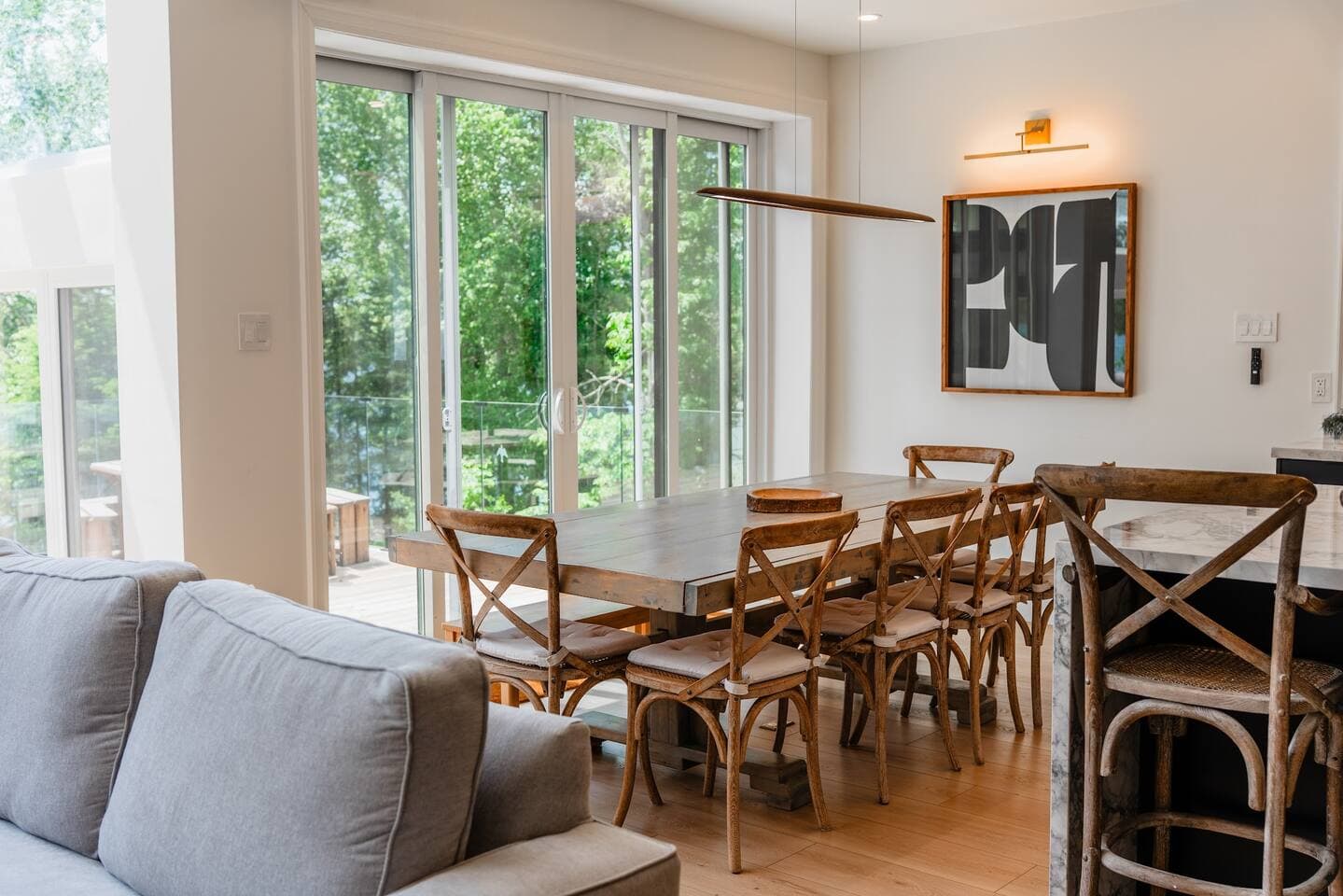 10 person dining table with 6 chairs and 2 benches that each fit two people