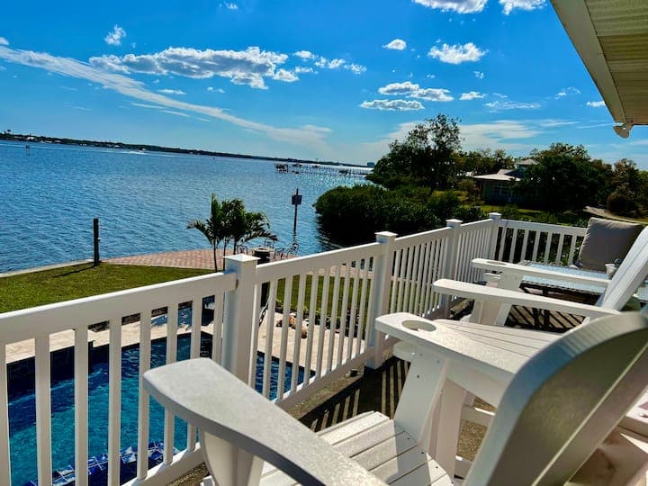 View of the river from the main bedroom on the second floor