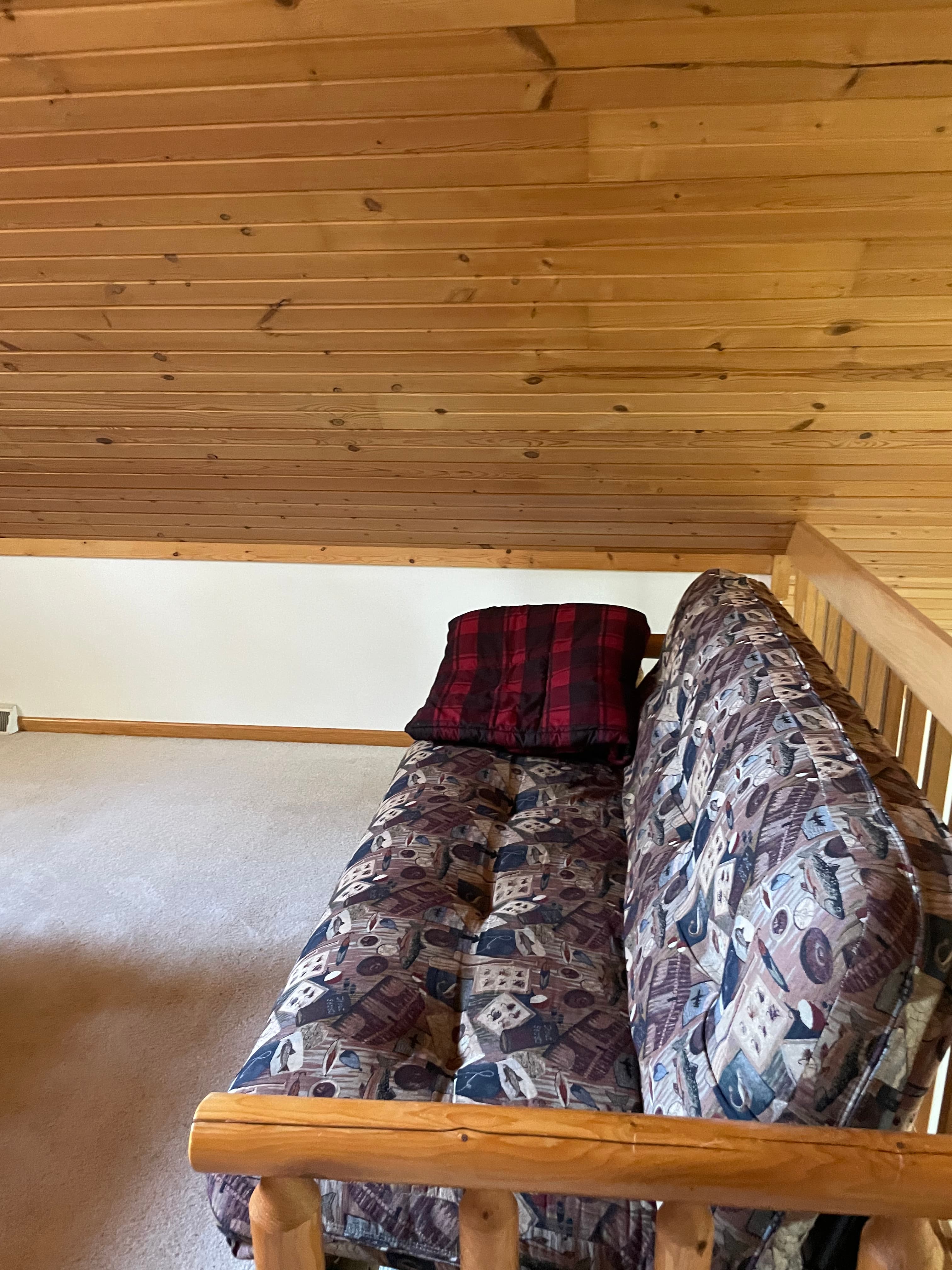 Futon-style bed in Master bedroom loft