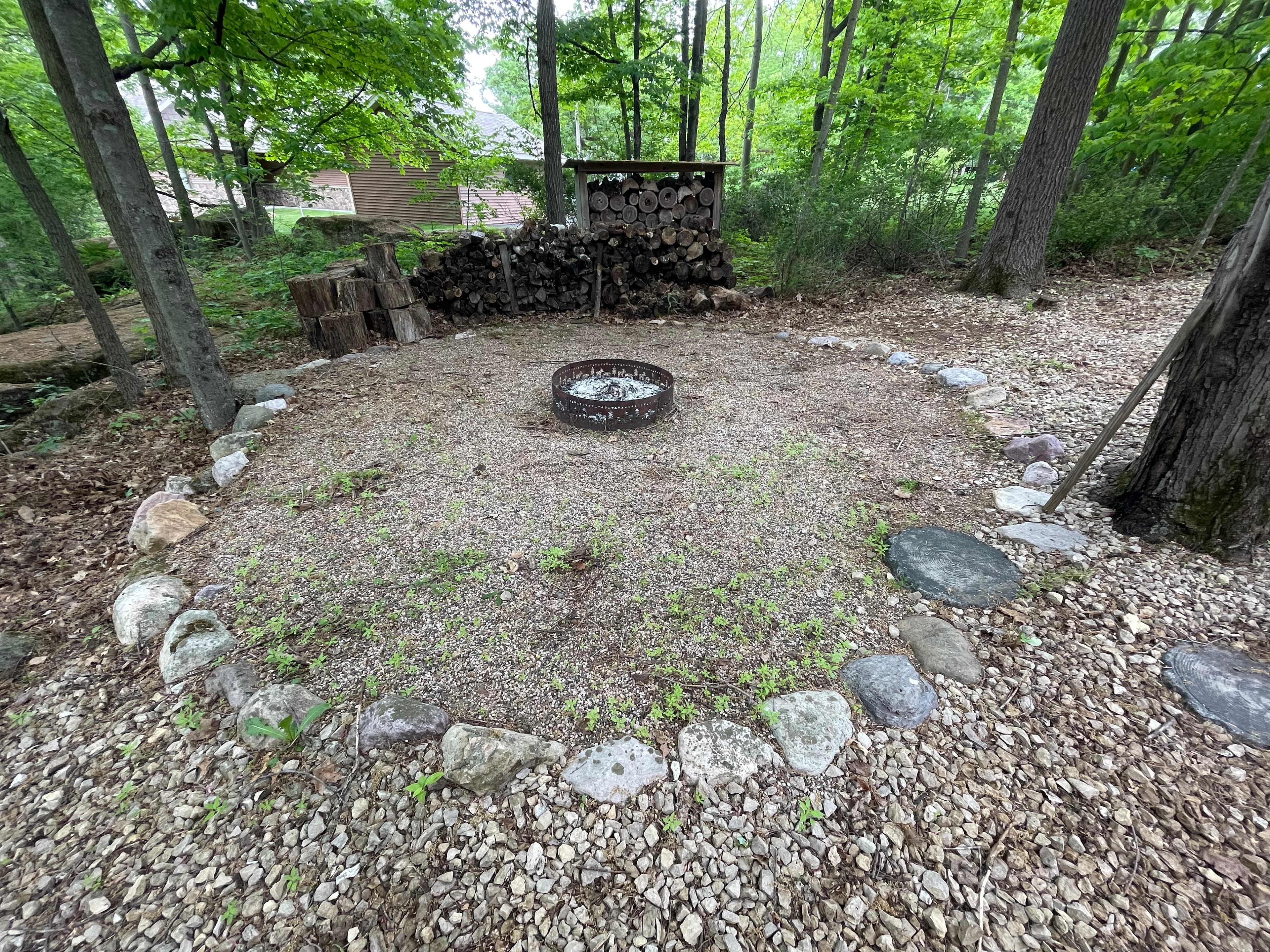 Fire pit on site. Wood provided.