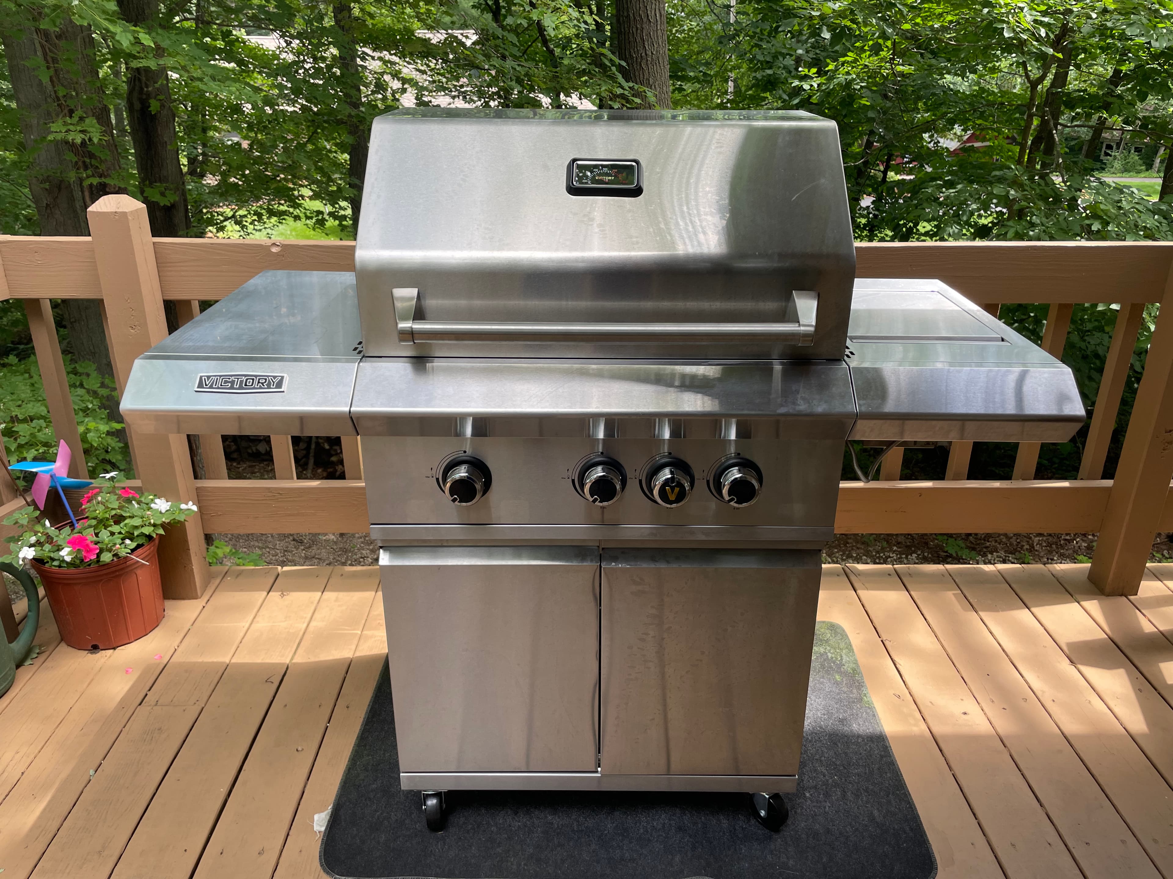 Large gas grill provided. Makes great steaks!