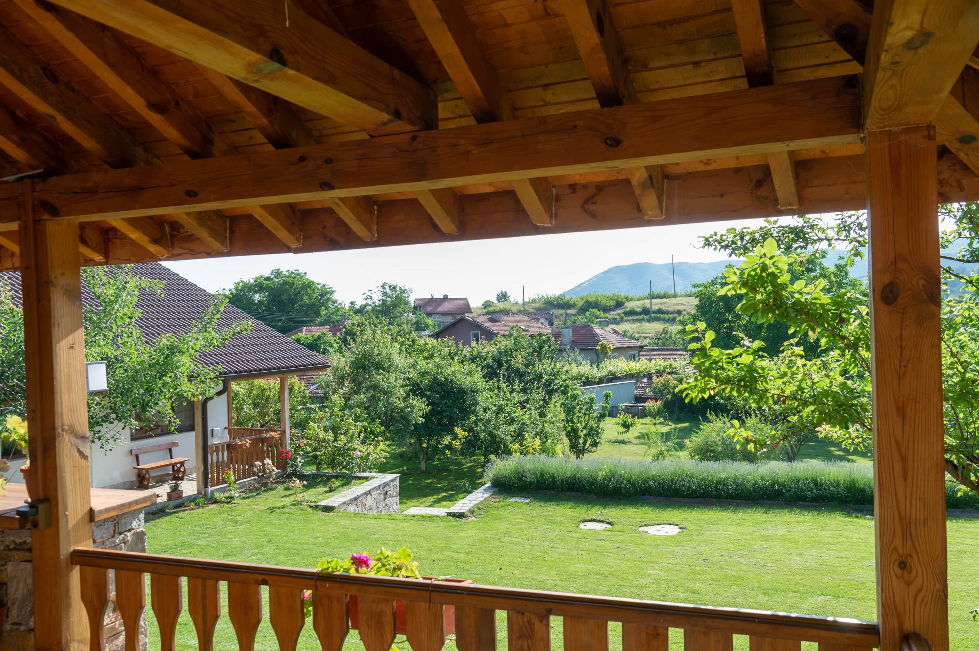 View of garden from barbecue area