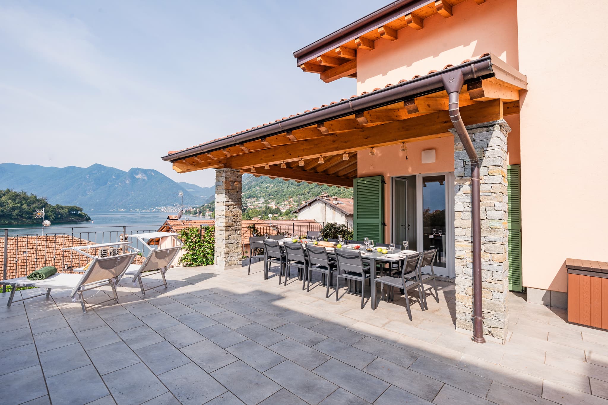 Large terrace, with  breath-taking views of the Lake