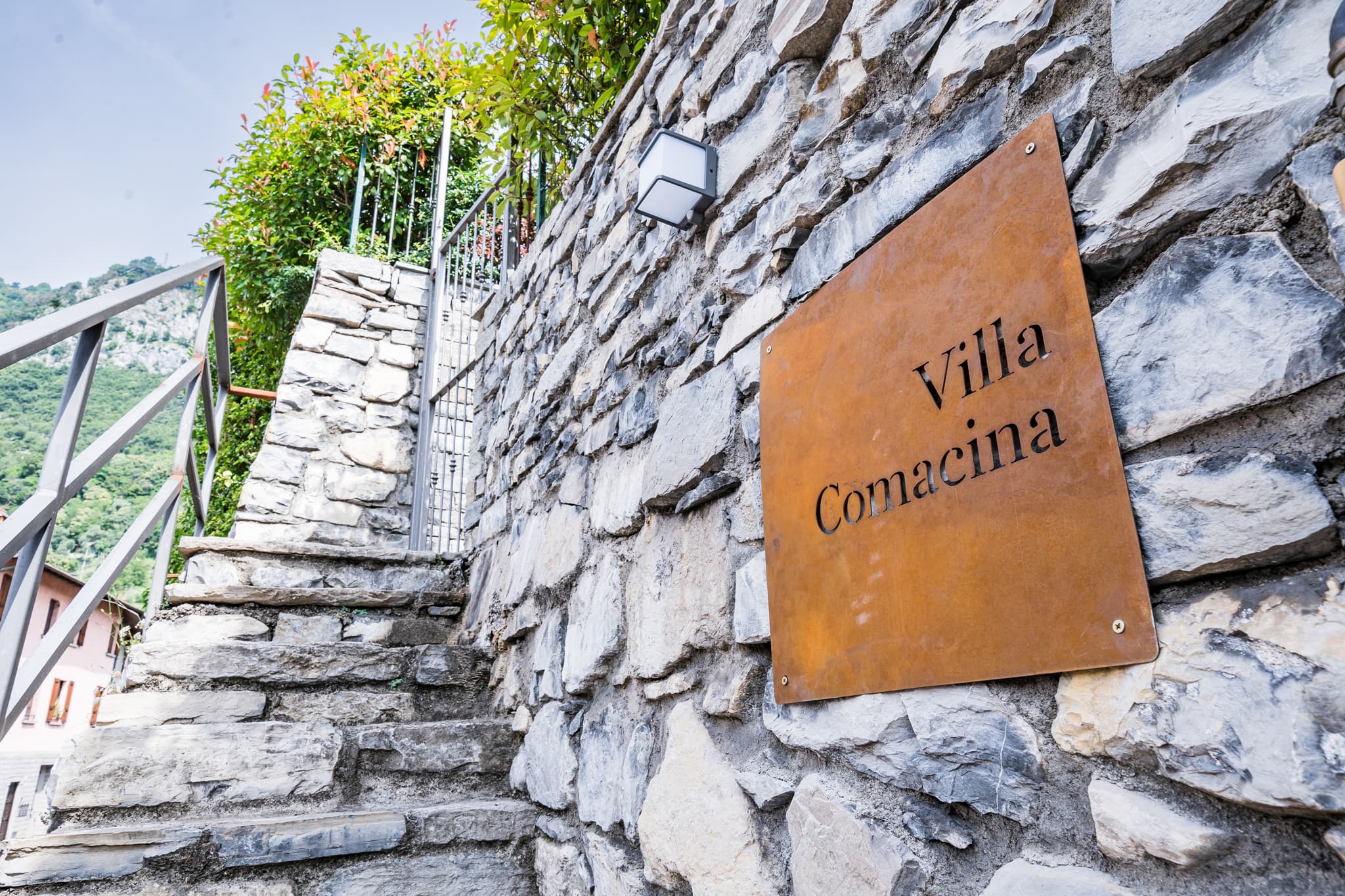 Sign and stairs