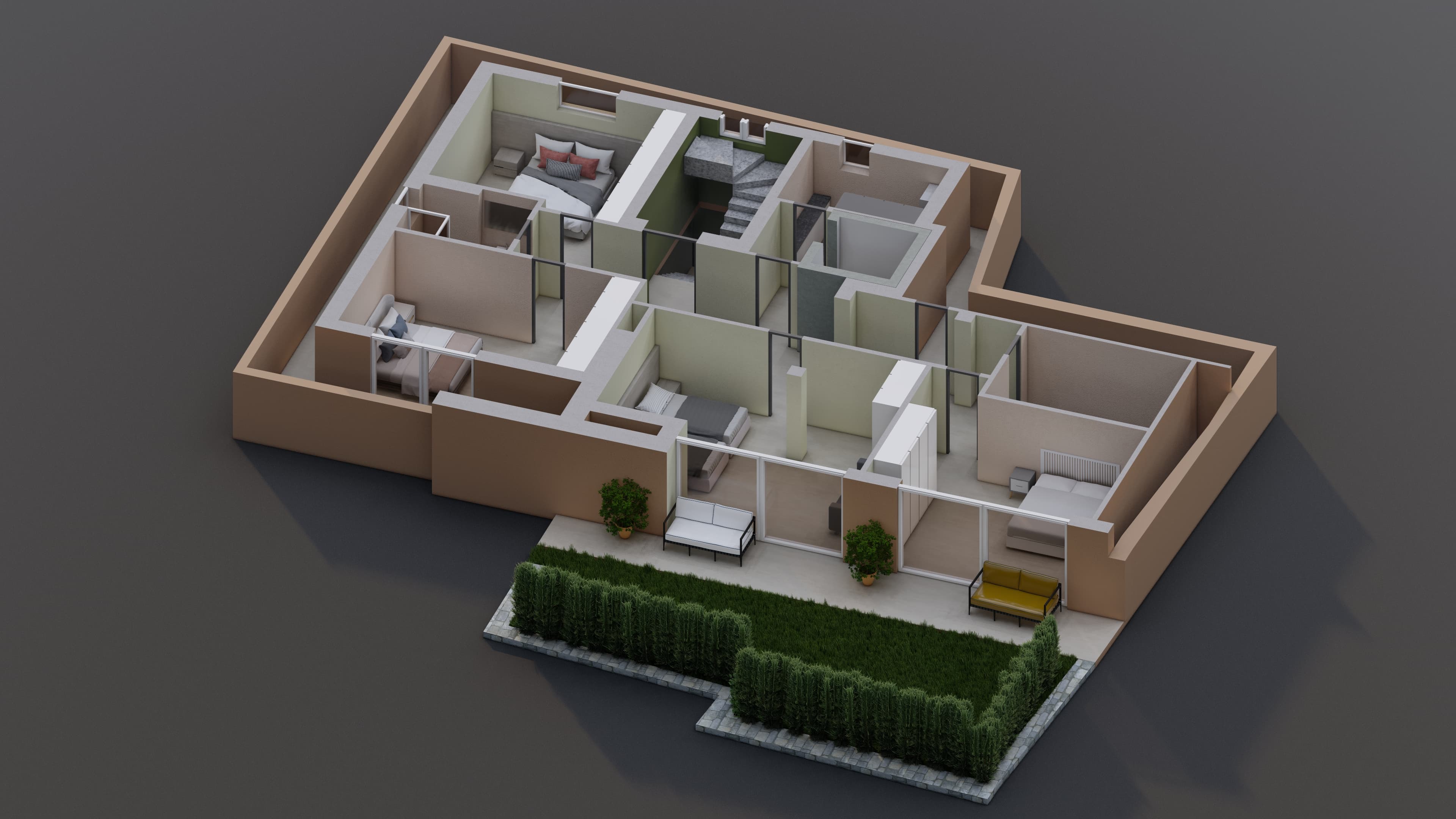 3D first floor / 4 bedrooms 2 bathrooms, laundry room