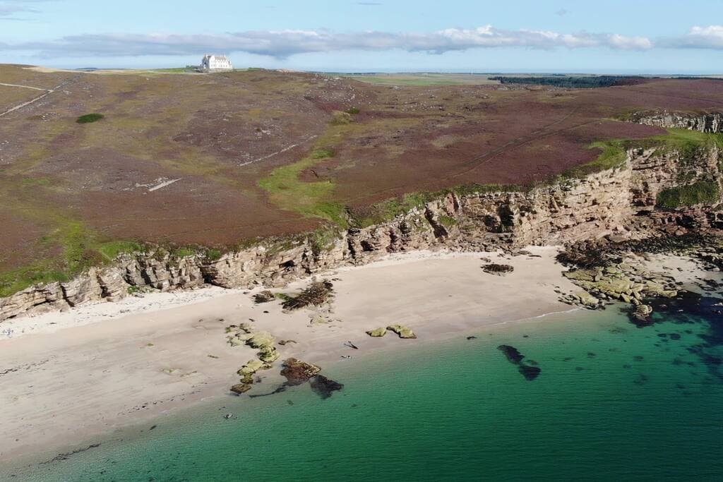 From Peedie Sands beach on the estate looking up to the house on the hill