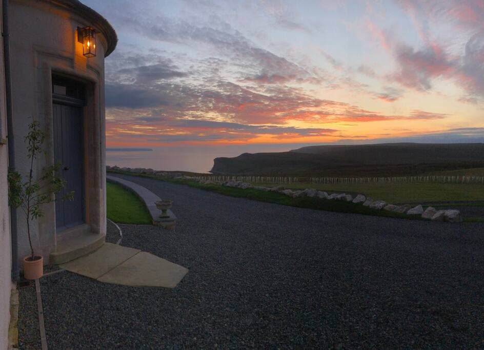 Sunsets from the front door. We have beautiful sunsets at House of the Northern Gate