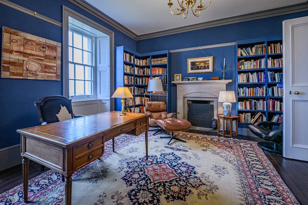 The library has a wide selection of books for guests to borrow during their stay