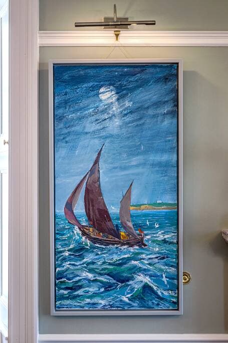 A painting of a scene over Dunnet Bay - from the dining room