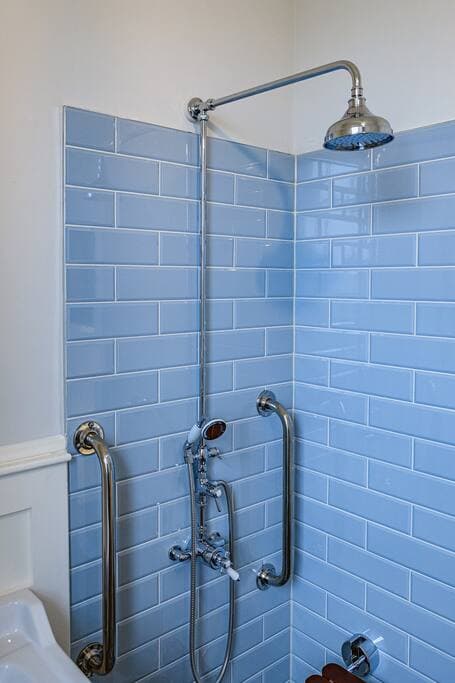 The downstairs accessible bathroom