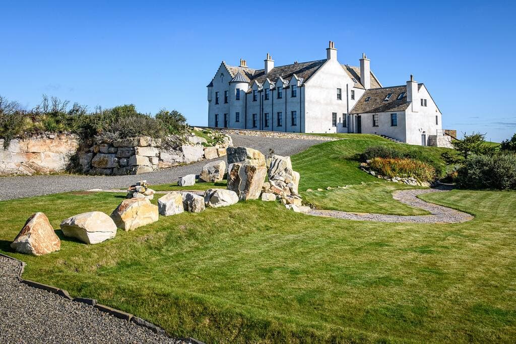 The front of the house from the gardens