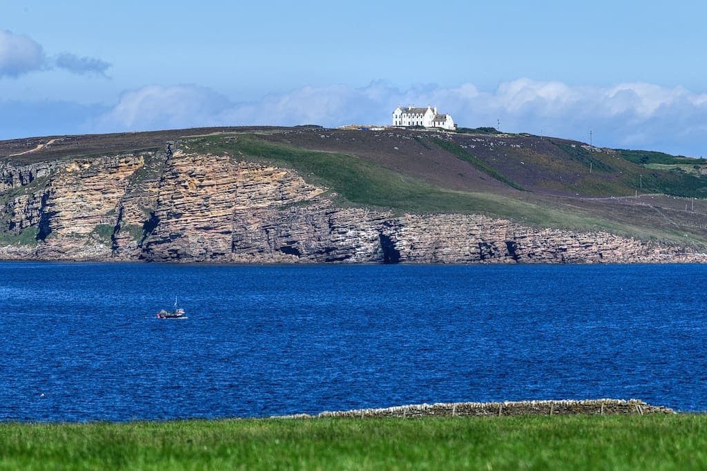The house from across Dunnet Bay