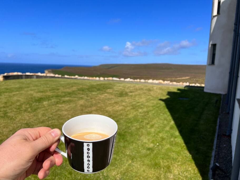 The kitchen has a Nespresso machine and milk frother for morning flat whites.