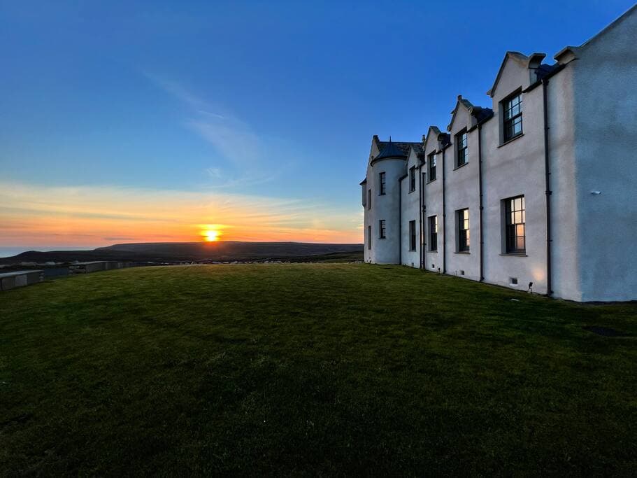 Sunset on the front lawn