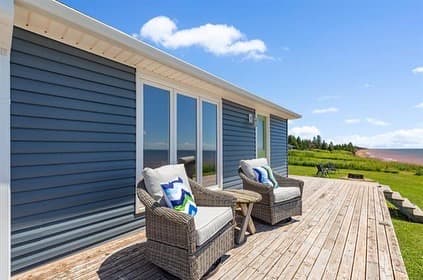 Front deck and beach