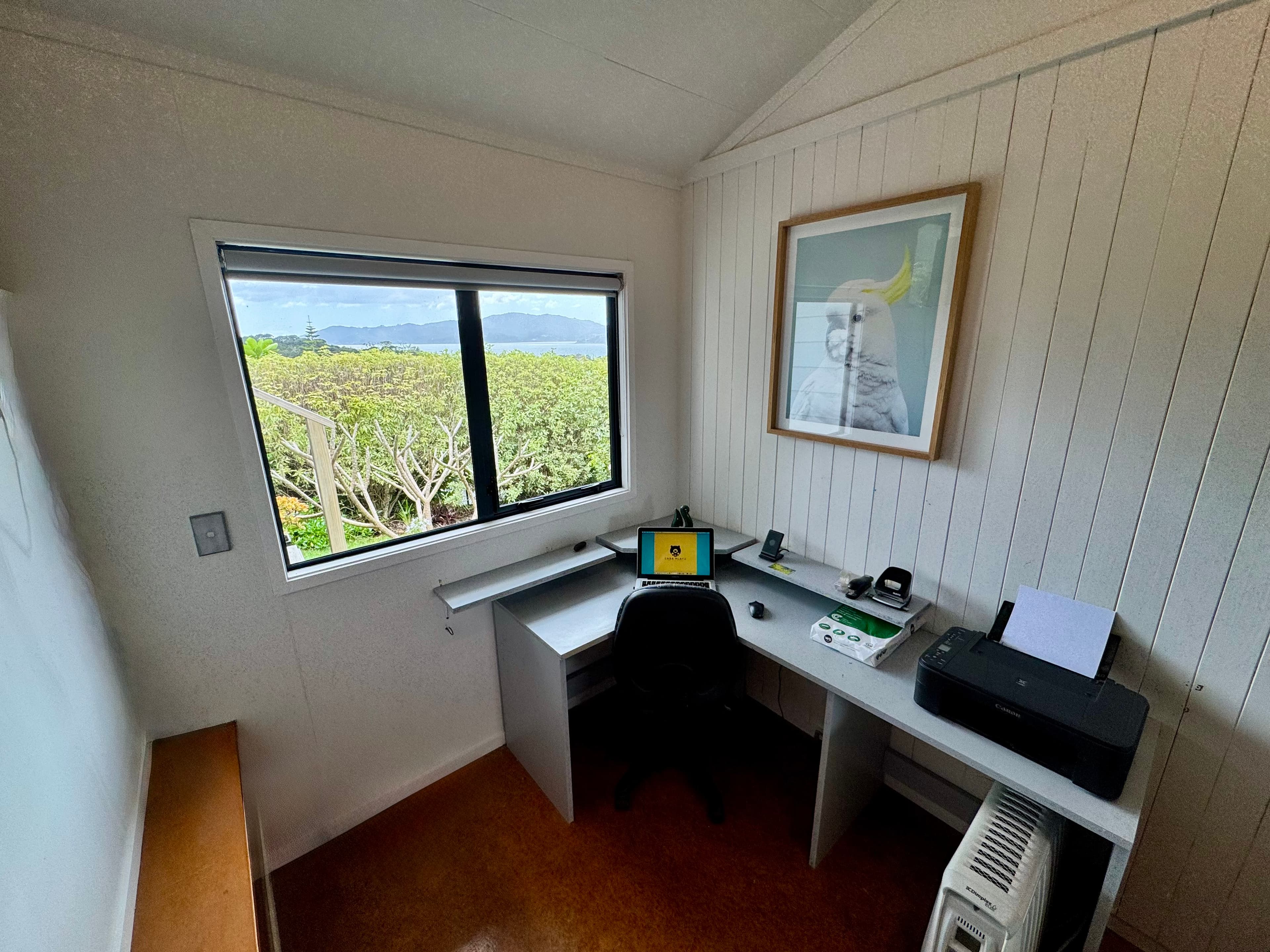 Office nook with views of Doubtless Bay