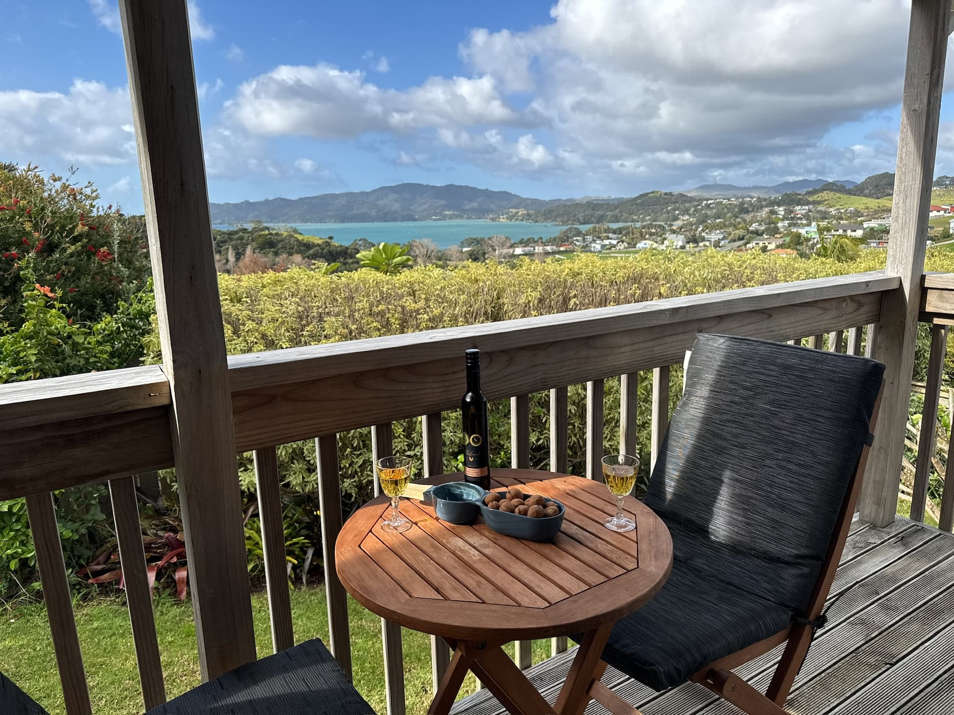 Sunset drinks are mandatory here. Enjoy panoramic views of Doubtless Bay from your private deck.