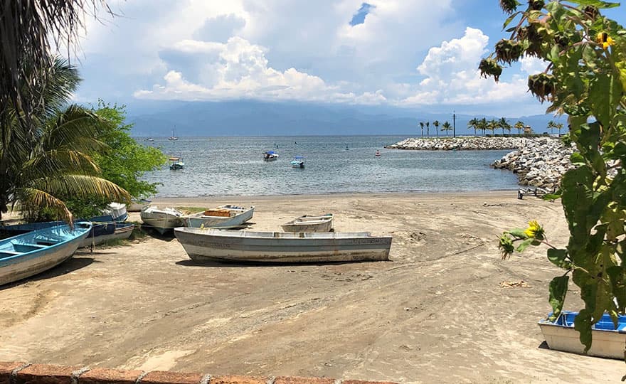beach in front of house