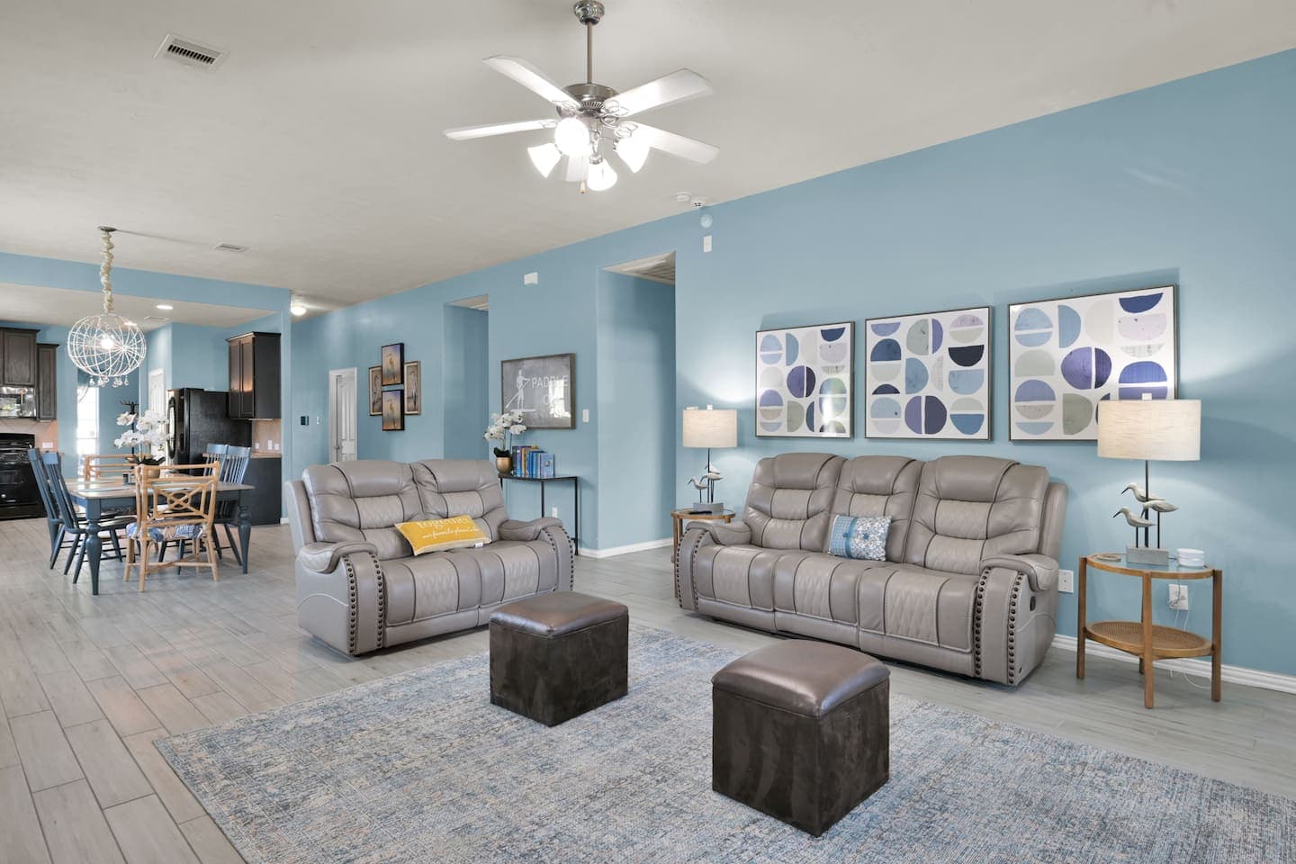 Foot rests and a reclining couch for max relaxation